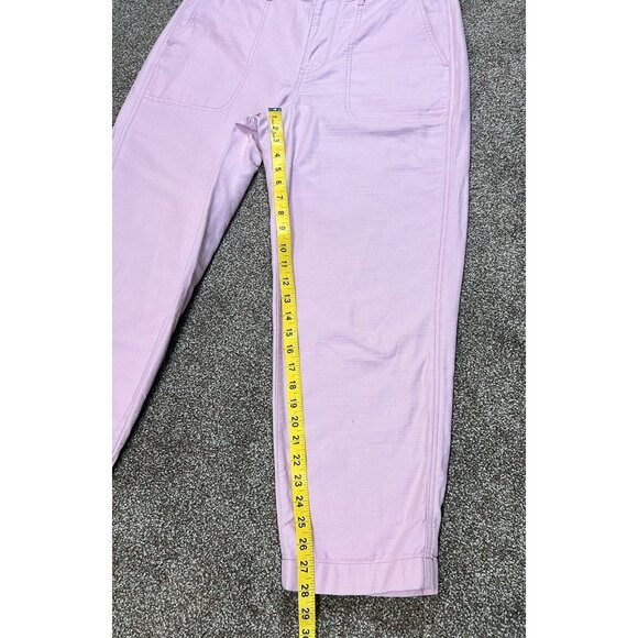 J. Crew Women’s Cotton Pants High Rise Pink Garment-Dyed Foundry Size 12 - Picture 6 of 15